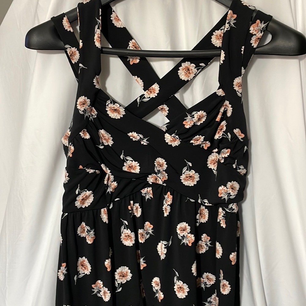 Torrid, crisscross, floral, print, baby doll top